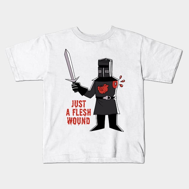 Just A Flesh Wound Kids T-Shirt by Three Meat Curry